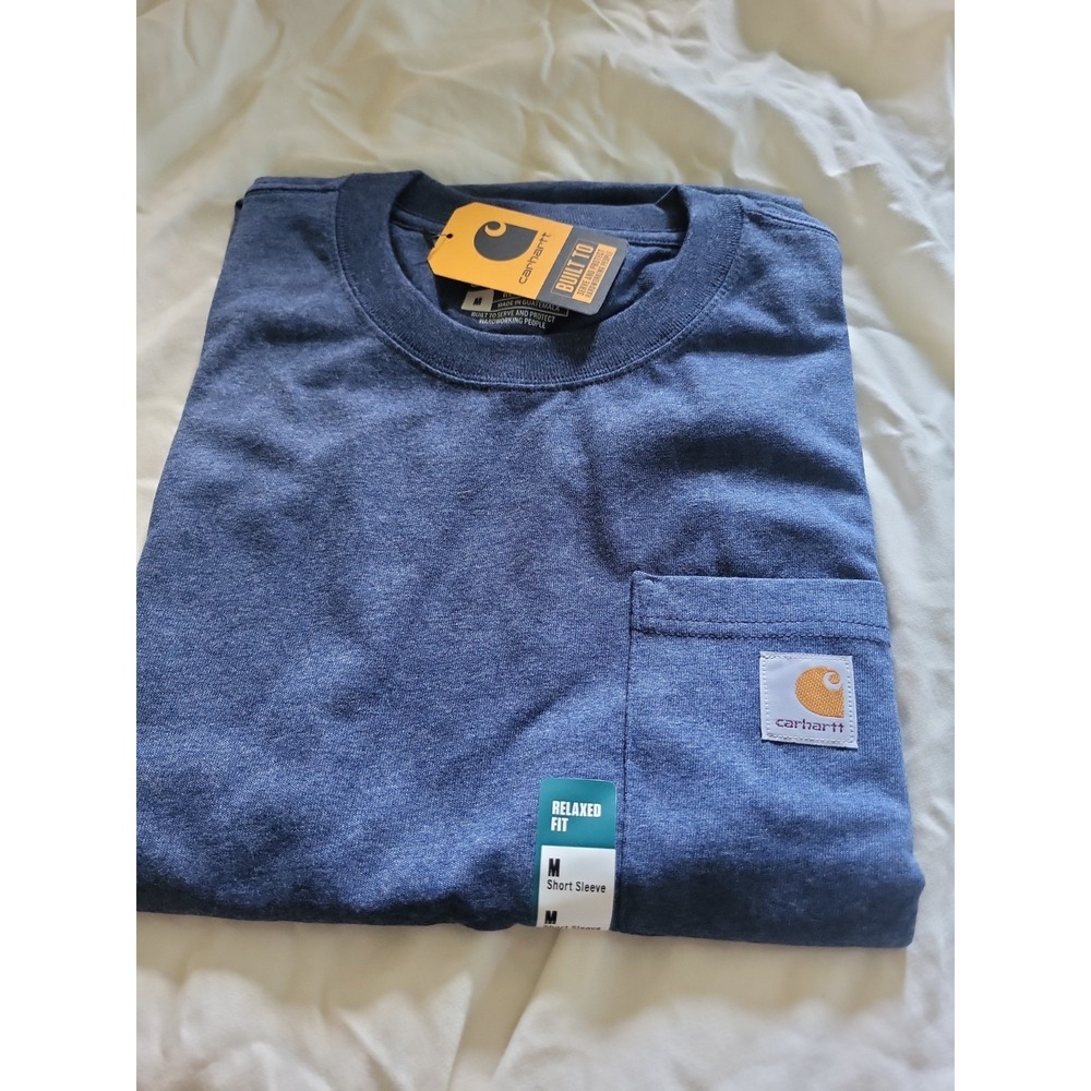 Carhartt Mens Relaxed Fit Medium Short Sleeve Shirt Blue